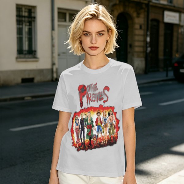 One Piece Pirates Anime Graphic Olive T-Shirt