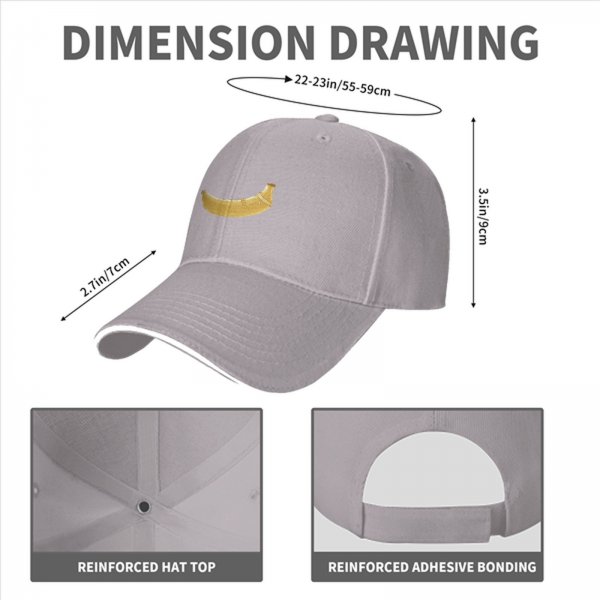 Black Baseball Cap With Banana Graphic Print