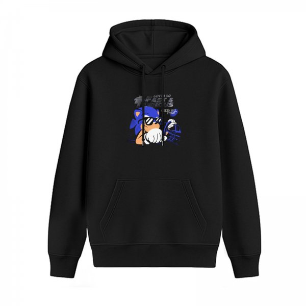 Black hoodie with Sonic the Hedgehog Fast and Furious themed graphic