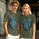 Olive T-Shirt With Blue Beholder Monster Graphic Print