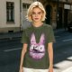 Olive T-Shirt With Witch Riding Broom Silhouette In Bunny Outline