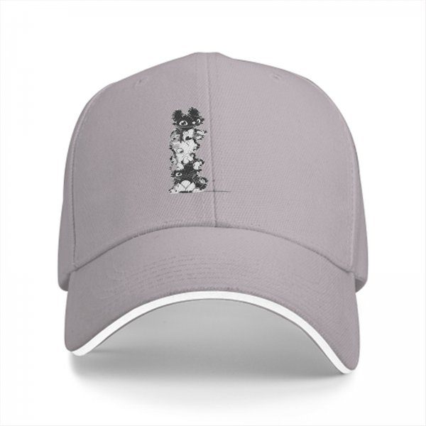 Black Baseball Cap With Stacked Cartoon Creature Graphic
