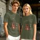 Olive T-Shirt with Chewbacca Drinking Boba Graphic