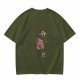 Olive Green T-Shirt With Don't Worry Cute Capybara Graphic