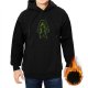 Black Hoodie With Green Silhouette Graphic Print