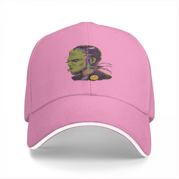 Black baseball cap with Frankenstein monster graphic print