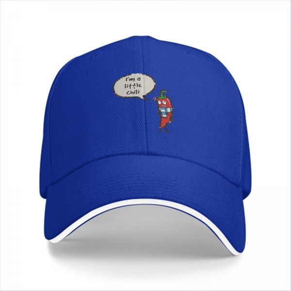 Black Baseball Cap With I'm A Little Chili Cartoon Pepper Design