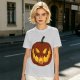 Olive Green T-Shirt With Scary Jack O' Lantern Pumpkin Print