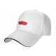 Black Baseball Cap With Red Split Bean Graphic Design