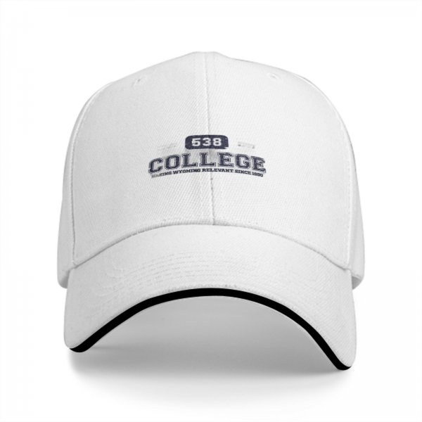 Black baseball cap with 538 COLLEGE embroidered design