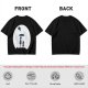 Olive T-Shirt With Moon Silhouette Of Two Children And Umbrella