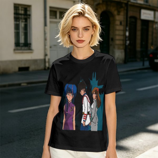 Anime Character Graphic Olive Green T-Shirt