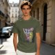 Olive T-shirt with colorful robot transformer graphic print