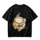 Olive Green T-Shirt With Cute Cat Latte Art And Kittens Print