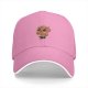 Black Baseball Cap With Cute Red Demon Character Print