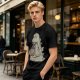 Olive T-Shirt Featuring Godzilla Eating Ramen