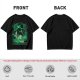 Olive Green Anime T-Shirt With Swordsman Character Artwork