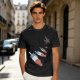 Olive T-Shirt With Melting Red White Blue Popsicle Print