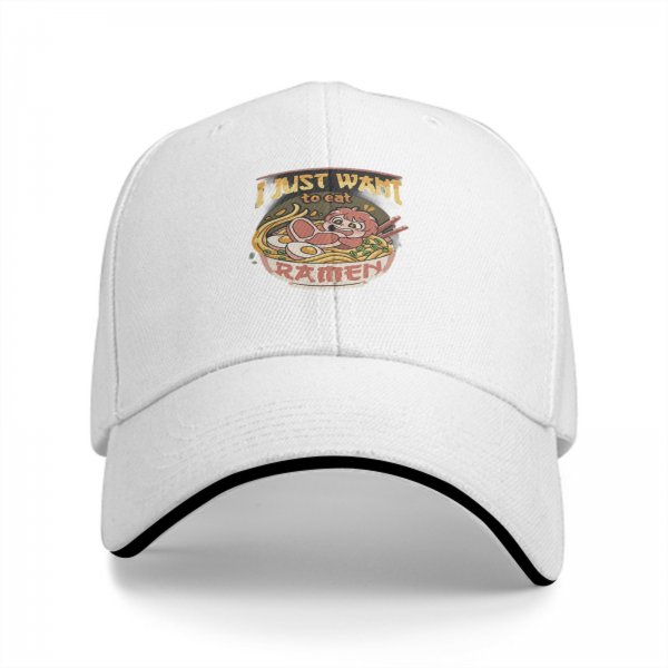 I Just Want To Eat Ramen Graphic Baseball Cap