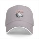 Black Baseball Cap with Cherry Blossom Tree and Whimsical Creature Print