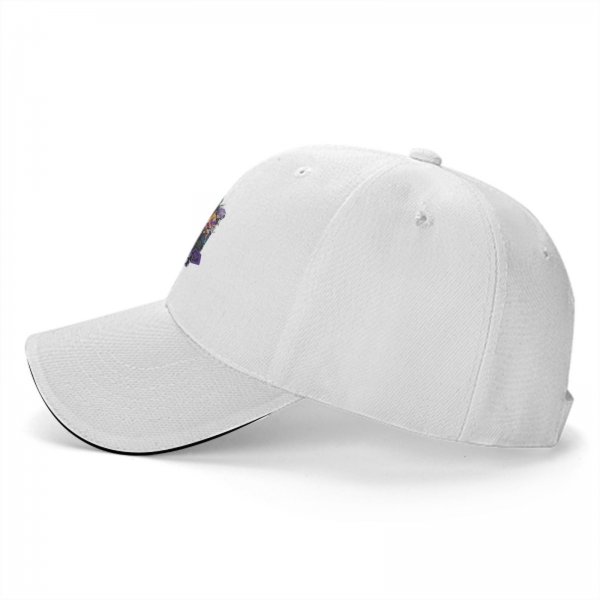 Black Baseball Cap with Anime Character Group Graphic Print