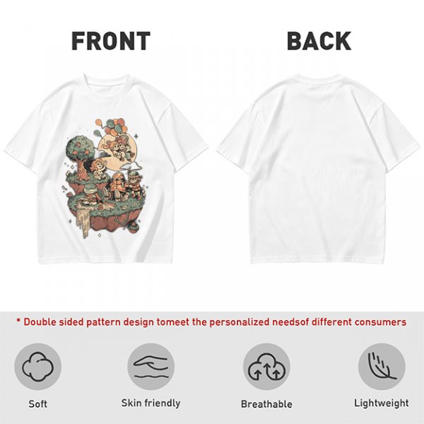 Olive T-Shirt With Whimsical Floating Island Children Art Print