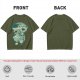 Olive T-Shirt With Fantasy Forest Spirit Graphic Print