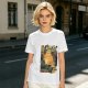Olive t-shirt with vintage comic style 'I Blew Up The Cat!' print