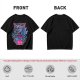 Olive T-Shirt With Neon Blue Dragon Holding Ramen Chopsticks Art