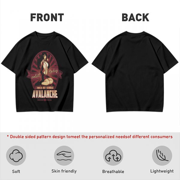 Avalanche Enlist Today Knock Out Shinra Graphic T-Shirt