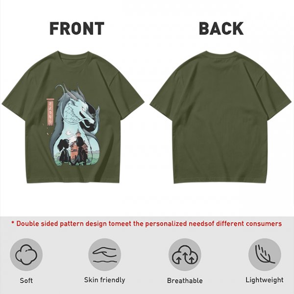 Anime Dragon and Girl Graphic Tee for Fantasy Fans