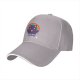 Black baseball cap with cheerful purple cat rainbow and Life is a Meowsical text