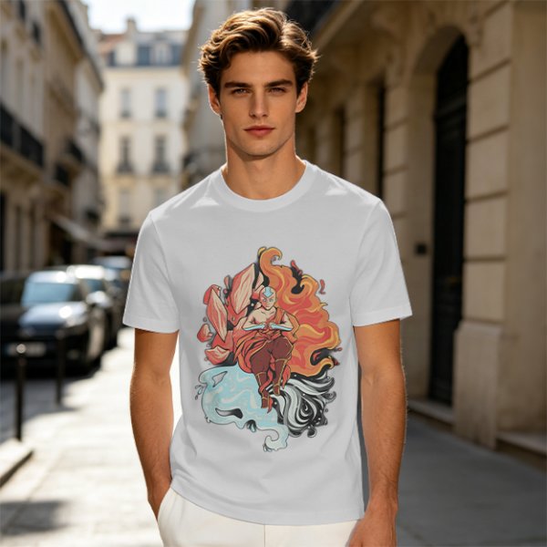 Avatar Aang Element Bending Graphic T-Shirt