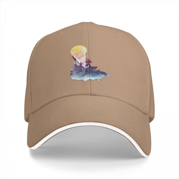 Black Baseball Cap With Watercolor Moon And Silhouette Art Print