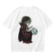 Olive Green T-Shirt With Goblin King Holding Crystal Ball Art