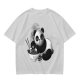 Olive T-Shirt With Panda Eating Ramen Graphic Print