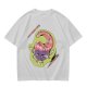 Olive Green T-Shirt With Surreal Monster Graphic Print