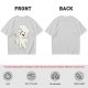 Olive T-Shirt With Angry Fluffy White Creature Swatting At Bee Print