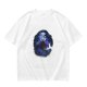 Olive T-Shirt With Night Sky Wolf Howling At Moon Graphic