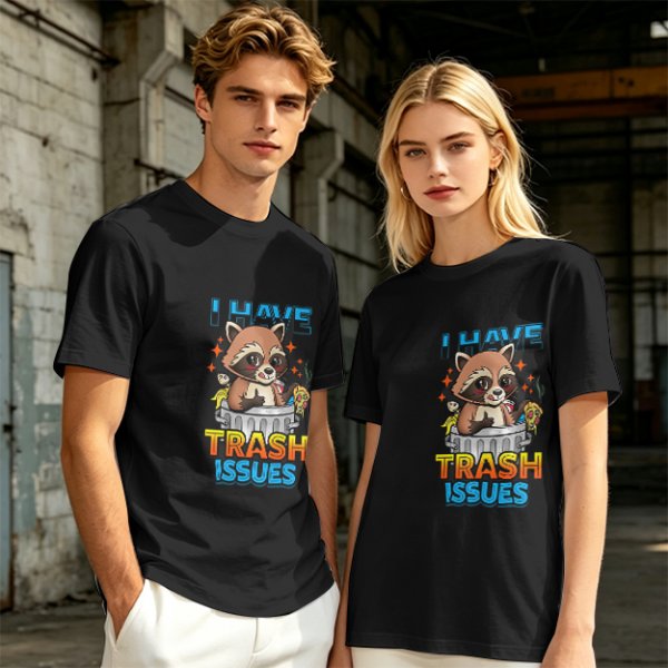 I Have Trash Issues Raccoon Graphic T-Shirt Design