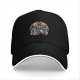 Black baseball cap with raccoons in trash graphic design