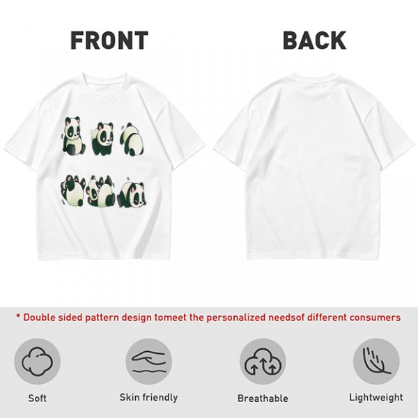 Olive T-Shirt With Cute Rolling Panda Graphic Prints