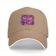 Black baseball cap with pink and purple bear graphic print