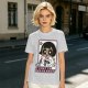 Olive green graphic t-shirt with Powerpuff-style character and 'I Want To Break Free' text