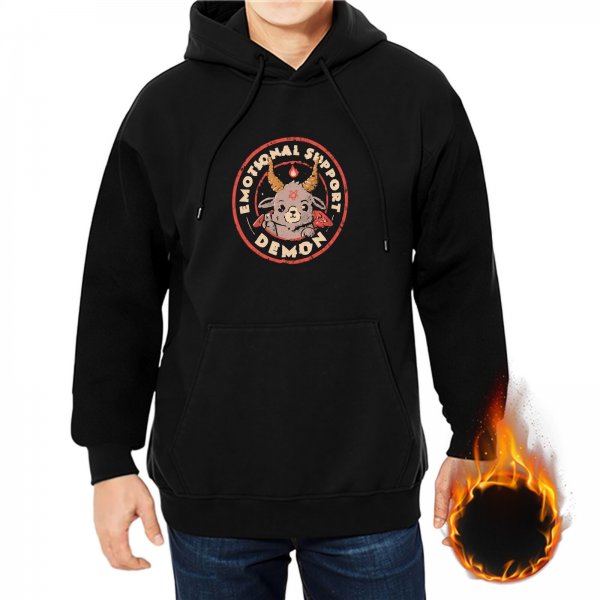 Emotional Support Demon Graphic Black Hoodie
