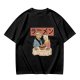 Olive T-Shirt With Cats Eating Ramen Japanese Art Print