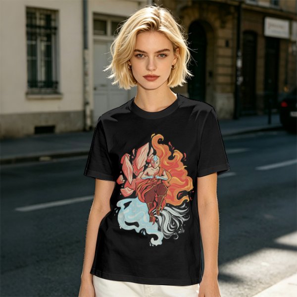 Avatar Aang Element Bending Graphic T-Shirt