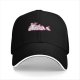 Black Baseball Cap With Pink Whimsical Graphic Design