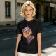 Olive T-Shirt With Scared Viking Cat Graphic Print