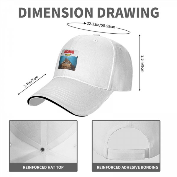 Black baseball cap with Kong and banana graphic print